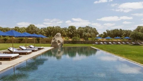 Pool mit großer Wiese