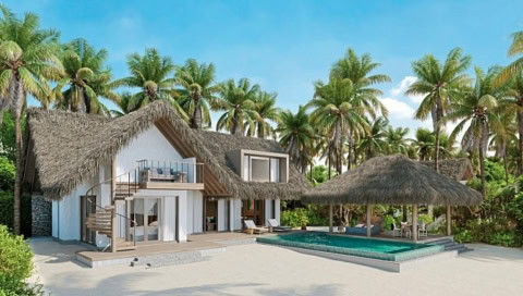 Villa mit Privatpool am Strand