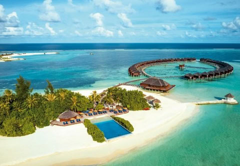 Die Insel und die Hotelanlage