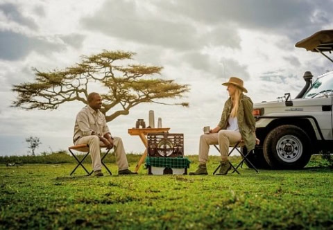 Kaffeetisch bei der Safari