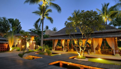 Beleuchtete Pavillions